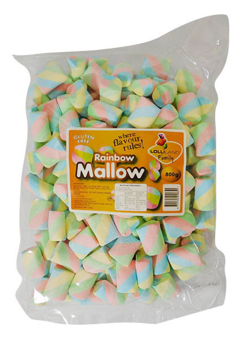 Lolliland Marshmallow Twists - Rainbow (800g Bag)