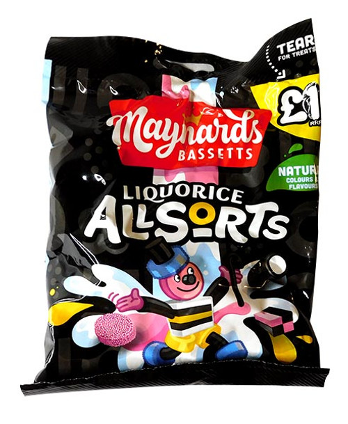 Maynards Bassetts Liquorice Allsorts, by Bassett,  and more Confectionery at The Professors Online Lolly Shop. (Image Number :20148)