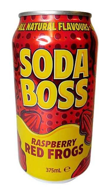 Soda Boss - Raspberry Red Frogs and more Beverages at The Professors Online Lolly Shop. (Image Number :20400)