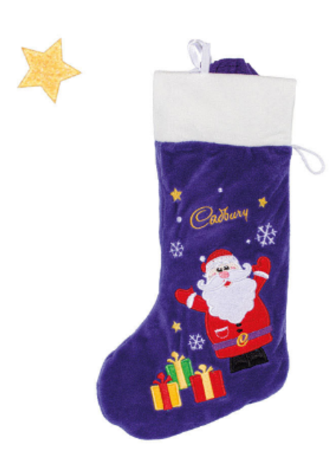 Cadbury Christmas Plush Stocking, by Cadbury,  and more Confectionery at The Professors Online Lolly Shop. (Image Number :19985)