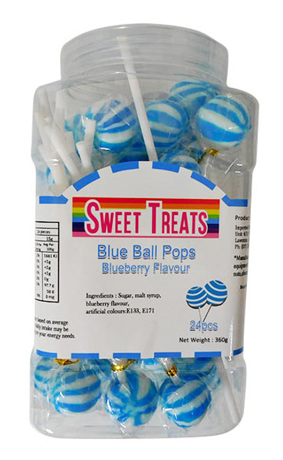 Sweet Treats Blue Ball Pops (24x 15g)