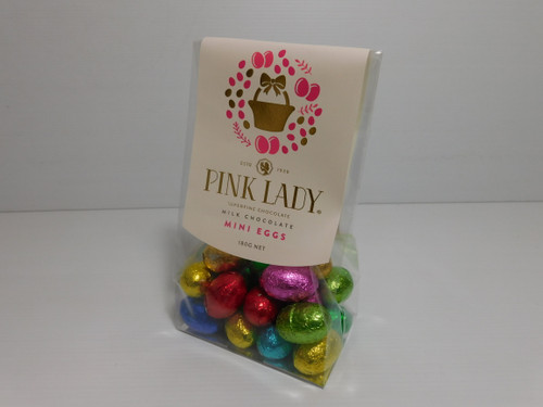 Pink Lady - Mini Solid Milk Chocolate Eggs (180g bag)