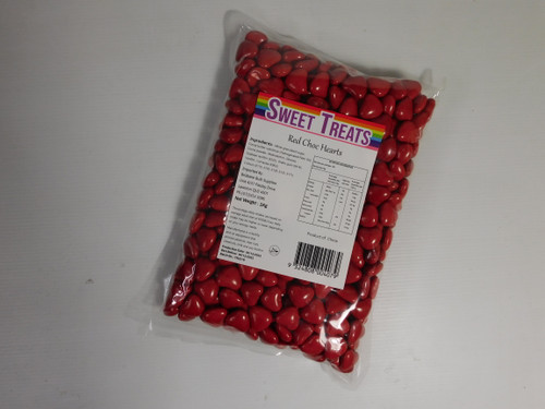 Sweet Treats Large Choc hearts - Red (1kg bag)