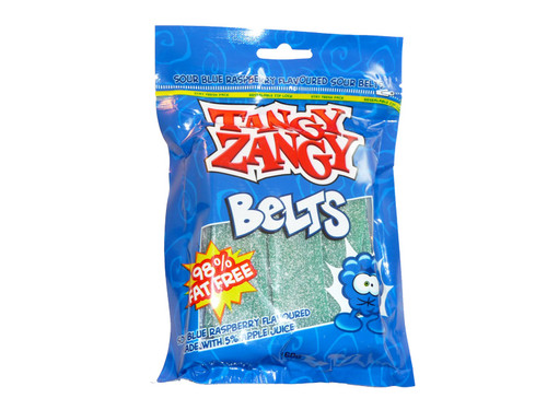 Tangy Zangy Belts Blue Raspberry, by Morris National,  and more Confectionery at The Professors Online Lolly Shop. (Image Number :3229)