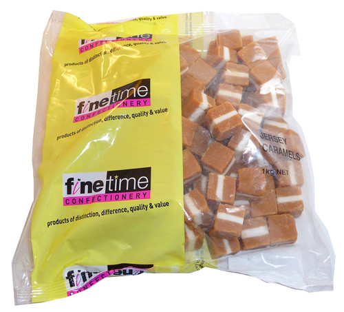 Fine Time Jersey Caramels, by FineTime,  and more Confectionery at The Professors Online Lolly Shop. (Image Number :3535)