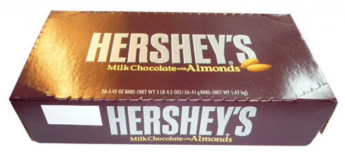 Hershey s Milk Chocolate with Almonds, by Hersheys,  and more Confectionery at The Professors Online Lolly Shop. (Image Number :3542)