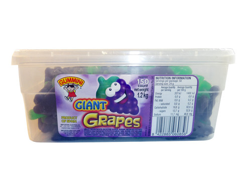 Gummini Giant Grapes, by AIT Confectionery,  and more Confectionery at The Professors Online Lolly Shop. (Image Number :3486)