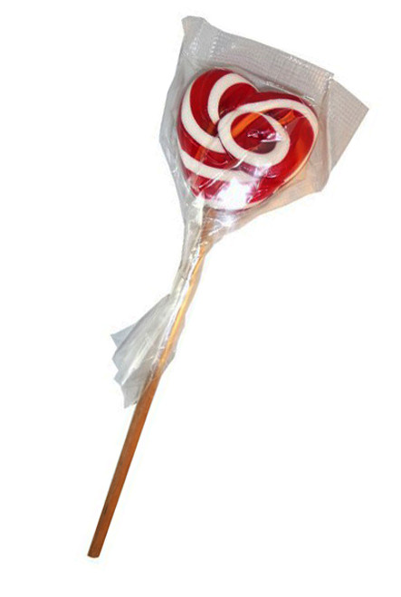Heart Shaped Lollipop - Red and White, by Designer Candy/Other,  and more Confectionery at The Professors Online Lolly Shop. (Image Number :4901)