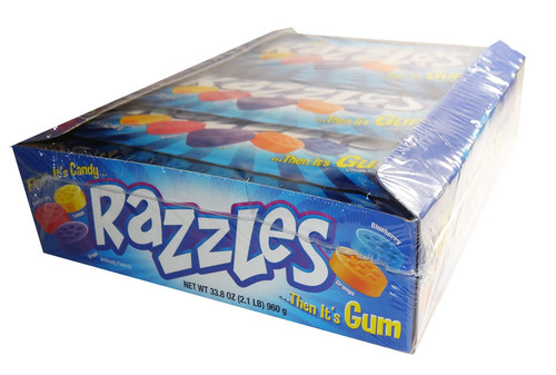 Razzles - Original, by Tootsie Roll Industries,  and more Confectionery at The Professors Online Lolly Shop. (Image Number :6682)