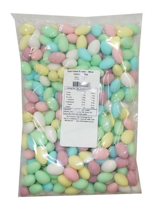 Sugar Coated Almonds - Mixed Colours, by Confectionery House/Other,  and more Confectionery at The Professors Online Lolly Shop. (Image Number :8807)