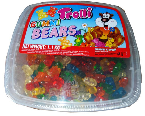 Trolli Gummi Bear Tub, by Trolli,  and more Confectionery at The Professors Online Lolly Shop. (Image Number :5438)