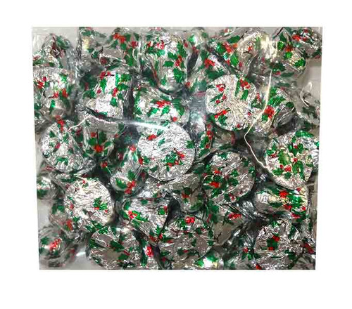 Chocolate Gems - Chocolate Bells - Holly, by Chocolate Gems,  and more Confectionery at The Professors Online Lolly Shop. (Image Number :10307)