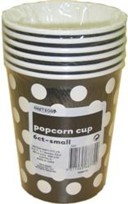 Popcorn Cups - Black with White Dots, by Meteor,  and more Partyware at The Professors Online Lolly Shop. (Image Number :5785)