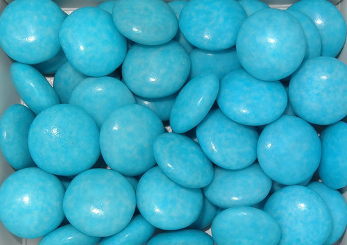 Choc Drops - Light Blue Single Colour Smarties clones, by Confectionery House,  and more Confectionery at The Professors Online Lolly Shop. (Image Number :6657)