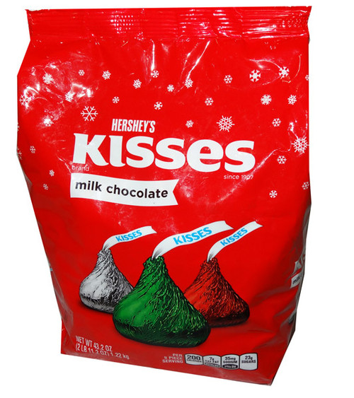 Hersheys Christmas Kisses Bag, by Hersheys,  and more Confectionery at The Professors Online Lolly Shop. (Image Number :6747)