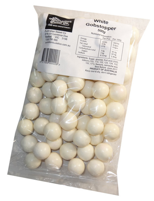 Gobstoppers - White, by The Australian Sweet Company,  and more Confectionery at The Professors Online Lolly Shop. (Image Number :6777)