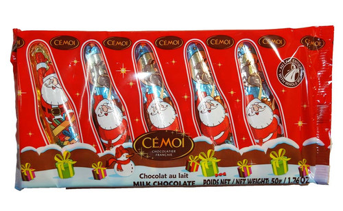 Solid Santa Claus - 5 x 10g Pack, by Cemoi,  and more Confectionery at The Professors Online Lolly Shop. (Image Number :8012)