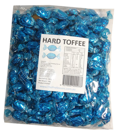 Sweet Treats Wrapped Hard Toffees - Blue - Chocolate, by Brisbane Bulk Supplies,  and more Confectionery at The Professors Online Lolly Shop. (Image Number :7341)