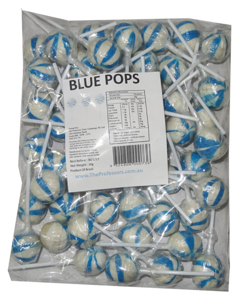 Ball Pops - Blue, by Brisbane Bulk Supplies,  and more Confectionery at The Professors Online Lolly Shop. (Image Number :7357)