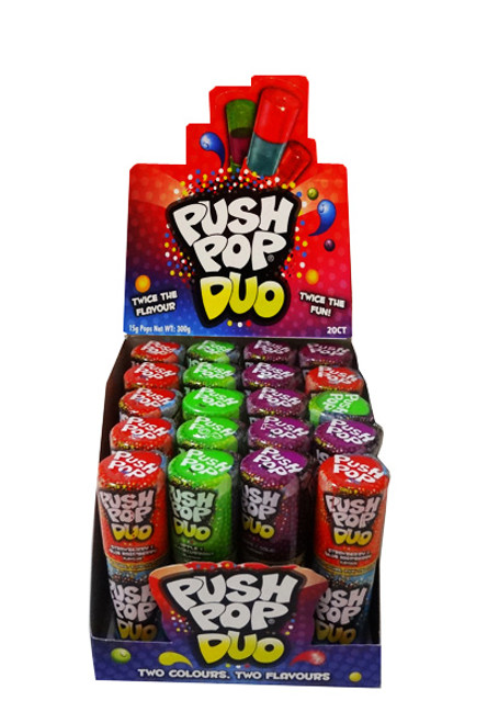 Push Pops Duo, by Myriad Marketing,  and more Confectionery at The Professors Online Lolly Shop. (Image Number :7675)