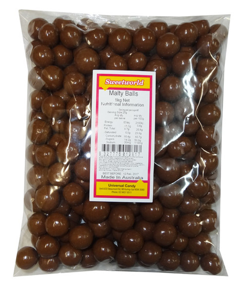 Choc Malty Balls, by Hugos Confectionery,  and more Confectionery at The Professors Online Lolly Shop. (Image Number :8364)