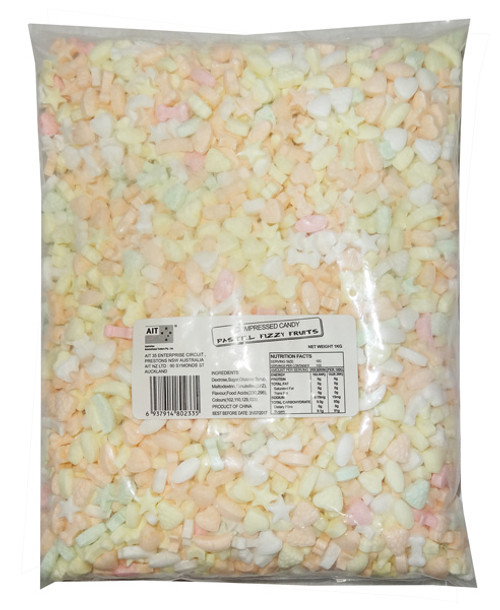 Compressed Candy - Pastel Fizzy Fruits and more Confectionery at The Professors Online Lolly Shop. (Image Number :8155)