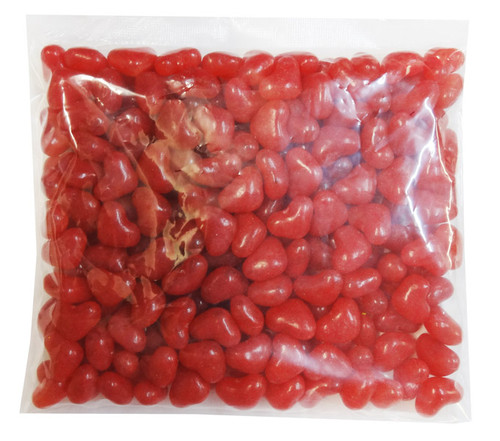 Love Heart Shaped Gourmet Jelly Beans - Red - Raspberry Flavoured and more Confectionery at The Professors Online Lolly Shop. (Image Number :8170)