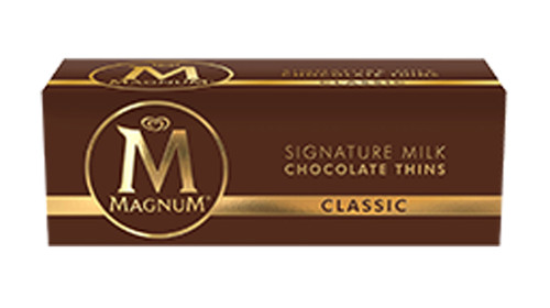 Magnum Thins - Classic Milk Chocolate, by Magnum,  and more Confectionery at The Professors Online Lolly Shop. (Image Number :8552)