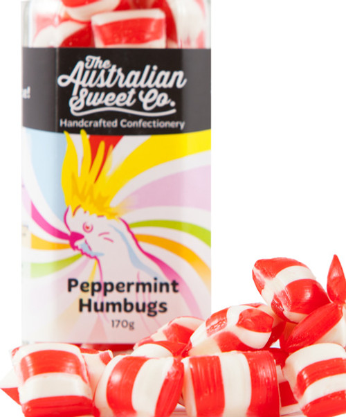 Peppermint Humbugs, by The Australian Sweet Company,  and more Confectionery at The Professors Online Lolly Shop. (Image Number :8761)