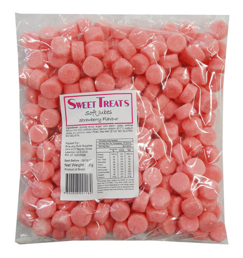 Sweet Treats Jubes - Pink, by Brisbane Bulk Supplies,  and more Confectionery at The Professors Online Lolly Shop. (Image Number :8826)