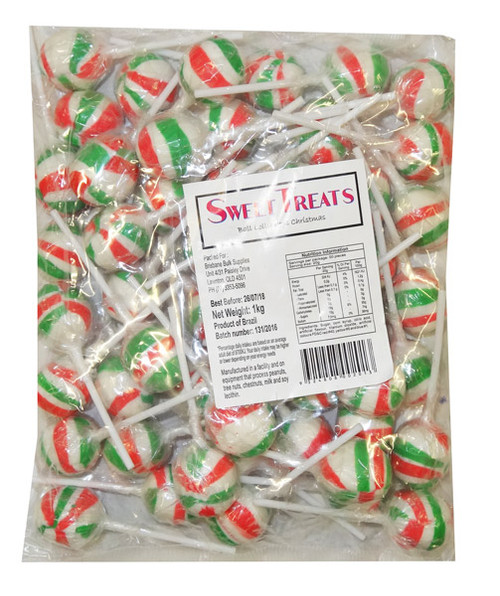 Sweet Treats Ball Pops -  Xmas Mix, by Brisbane Bulk Supplies,  and more Confectionery at The Professors Online Lolly Shop. (Image Number :9422)