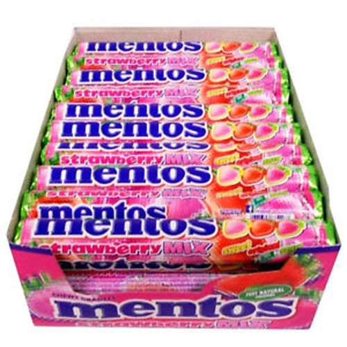 Mentos Strawberry Mix, by Perfetti Van Melle,  and more Confectionery at The Professors Online Lolly Shop. (Image Number :9933)