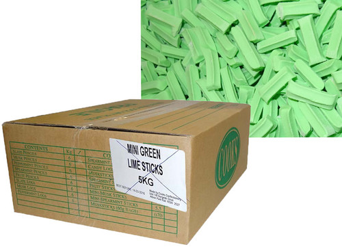 Premium Mini Fruit Sticks Bulk - Green with a Lime Flavour, by Cooks Confectionery,  and more Confectionery at The Professors Online Lolly Shop. (Image Number :9890)