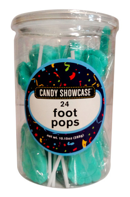 Candy showcase Foot Pops - Blue, by Lolliland,  and more Confectionery at The Professors Online Lolly Shop. (Image Number :11317)