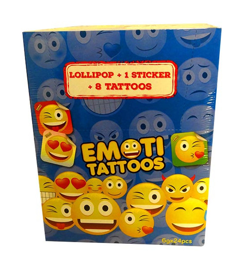 Emoti Candies - Lollipop with Sticker and more Confectionery at The Professors Online Lolly Shop. (Image Number :10658)