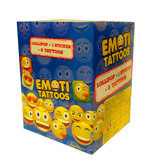 Emoti Candies - Lollipop with Sticker and more Confectionery at The Professors Online Lolly Shop. (Image Number :10659)