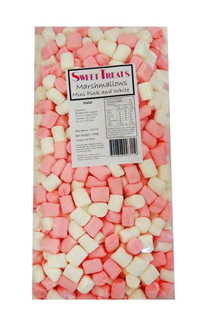 Sweet Treats Mini Marshmallow - Pink and White, by Brisbane Bulk Supplies,  and more Confectionery at The Professors Online Lolly Shop. (Image Number :10734)