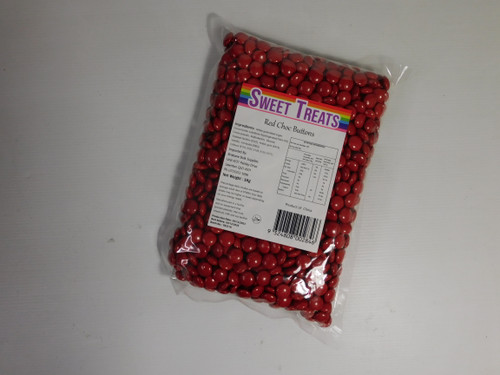 Sweet Treats Choc Buttons - Red (1kg bag)