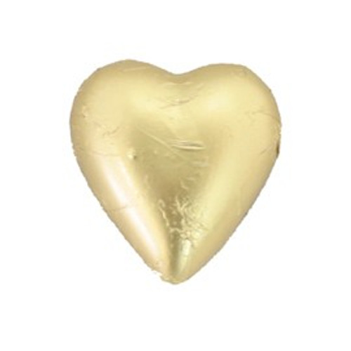 Belgian Milk Chocolate Hearts - Matte Gold and more Confectionery at The Professors Online Lolly Shop. (Image Number :11051)