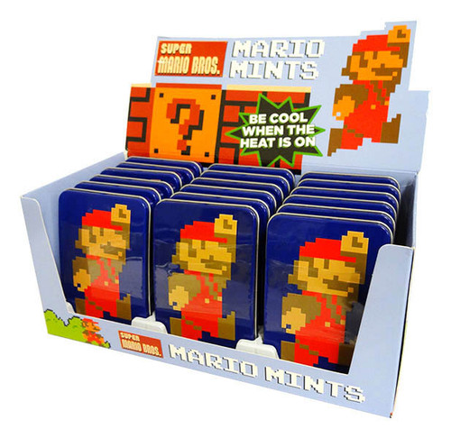 Nintendo Mario 8 bit Mints Tin and more Confectionery at The Professors Online Lolly Shop. (Image Number :16634)