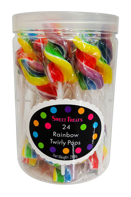 Sweet Treats  Rainbow Twirly Pops, by Brisbane Bulk Supplies,  and more Confectionery at The Professors Online Lolly Shop. (Image Number :11723)