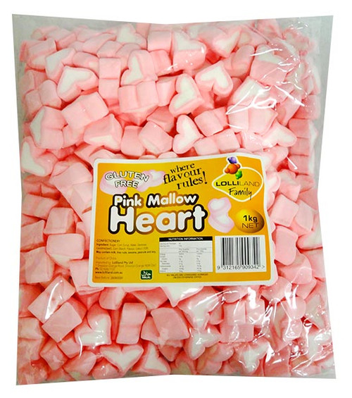 Lolliland Heart Shaped Marshmallows - Pink and White, by Lolliland,  and more Confectionery at The Professors Online Lolly Shop. (Image Number :13069)