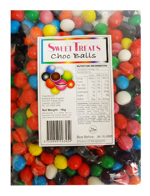 Sweet Treats Choc Balls - Mixed, by Brisbane Bulk Supplies,  and more Confectionery at The Professors Online Lolly Shop. (Image Number :12099)