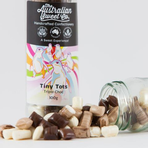 Tiny Tots - Triple Chocolate Rock, by The Australian Sweet Company,  and more Confectionery at The Professors Online Lolly Shop. (Image Number :13348)
