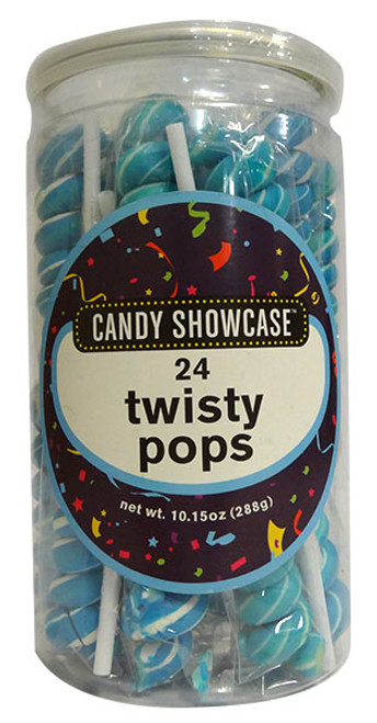 Candy Showcase Twisty Pops  - Blue & White, by Lolliland,  and more Confectionery at The Professors Online Lolly Shop. (Image Number :15762)