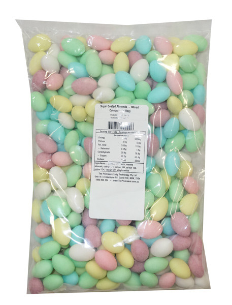 Sugar Coated Almonds Mixed Colours purchase at The Professors