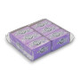 Eclipse Mints Grape 12 x 40g Tins displayed in a tray, showcasing sugar-free, grape-flavoured mints, available at The Professors.
