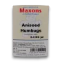 Ingredients list of Maxons Aniseed Humbugs in a 3.4kg bulk jar
