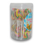 Candy Showcase Easter Egg Pops in a clear container, featuring individually wrapped vibrant lollipops.