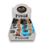 Open Byron Bay Assorted Fudge display unit showing caramel, chocolate and vanilla 40g wrapped fudge bars